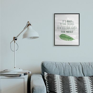 Stupell Home Decor Motivational Okay to Make Mistakes Green Leaf Wall Decor