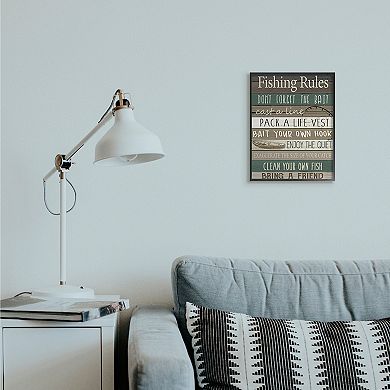 Stupell Home Decor Rustic Fishing Rules Wall Decor