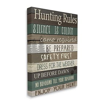 Stupell Home Decor Cabin Hunting Rules Rustic Charm Brown Green Wall Decor
