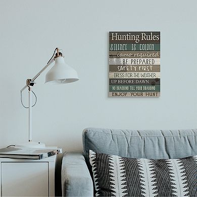 Stupell Home Decor Cabin Hunting Rules Rustic Charm Brown Green Wall Decor