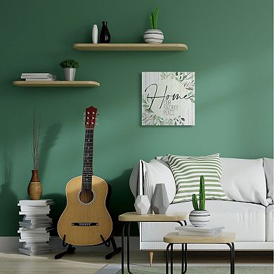 Stupell Home Decor Our Favorite Place Phrase Graceful Green Leaves Wall Decor
