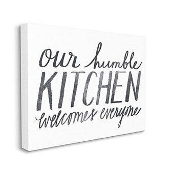 Stupell Home Decor Minimal Our Humble Kitchen Phrase Distressed Text Wall Decor