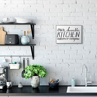 Stupell Home Decor Minimal Our Humble Kitchen Phrase Distressed Text Wall Decor