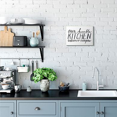 Stupell Home Decor Minimal Our Humble Kitchen Phrase Distressed Text Wall Decor
