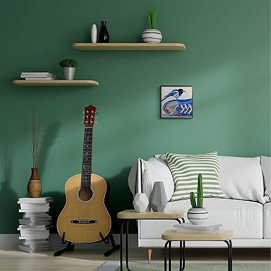 Stupell Home Decor Blue Bird Perched on Laced Sneakers Canvas Wall Art Canvas Wall Art