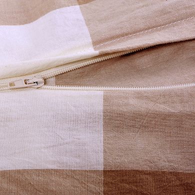 Serenta Gingham Washed Cotton Comforter Set with Shams