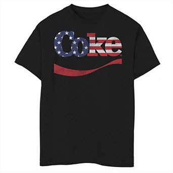 Boys 6-20 Coca-Cola Coke American Flag Logo Vintage Graphic Tee