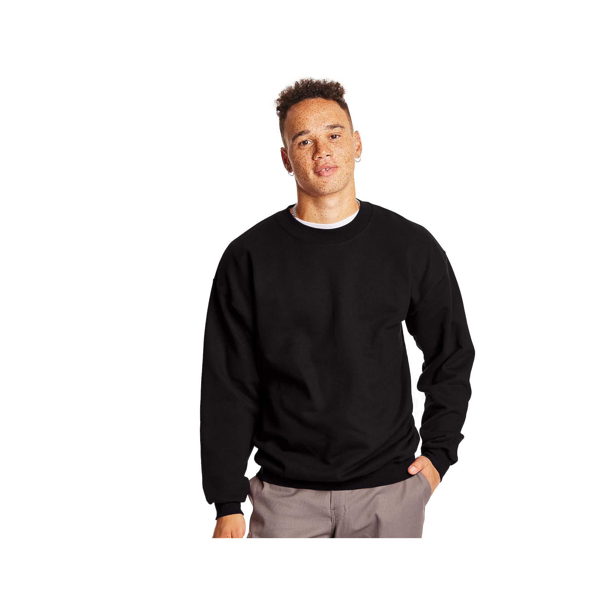 Mens Hanes Ultimate® Cotton Sweatshirt, Size: Small, Black