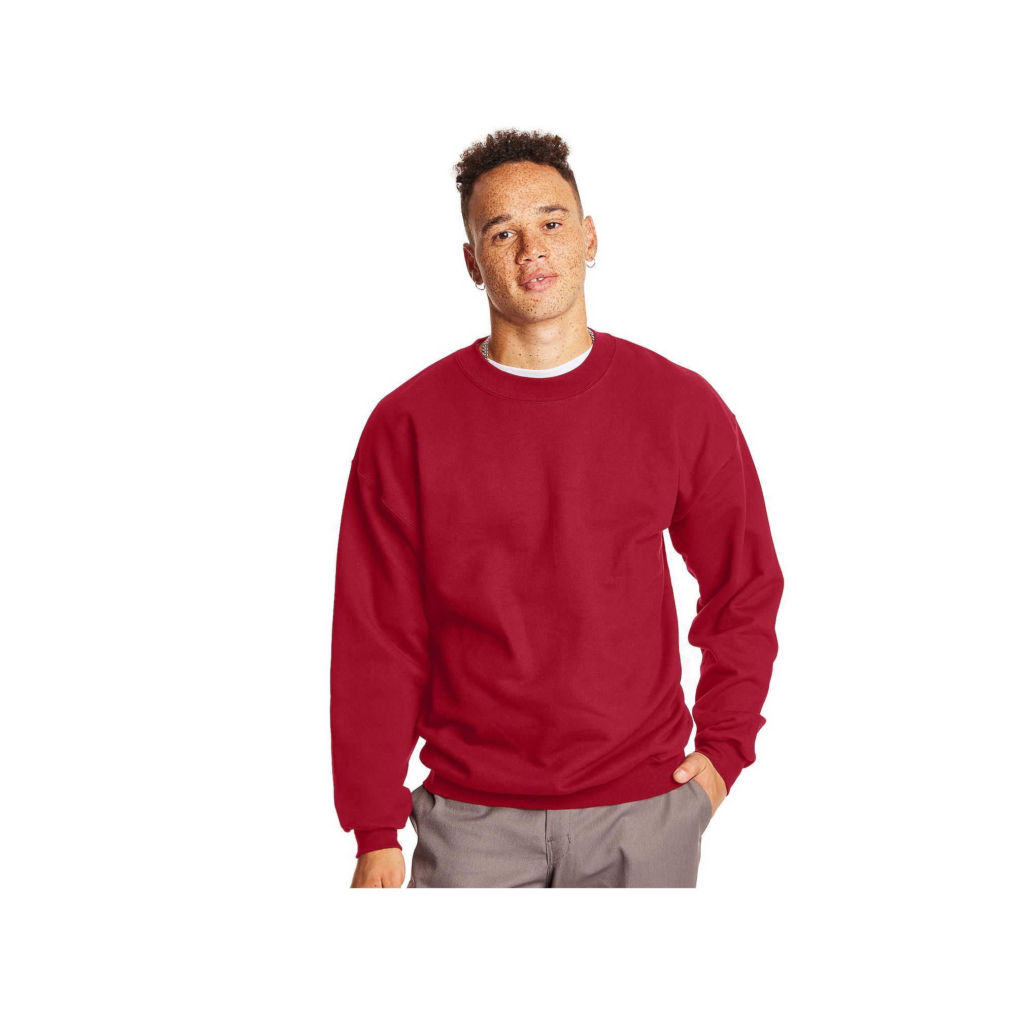 Mens Hanes Ultimate® Cotton Sweatshirt, Size: Small, Deep Red