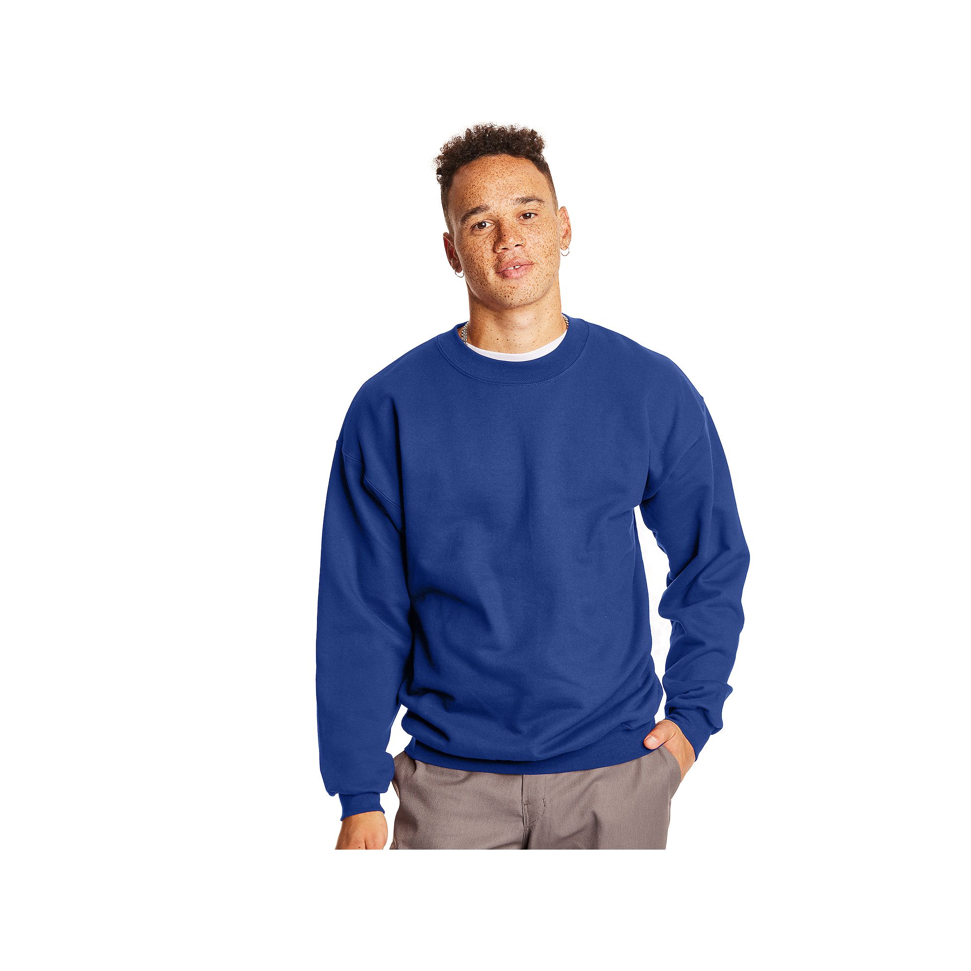 Mens Hanes Ultimate® Cotton Sweatshirt, Size: Small, Deep Royal