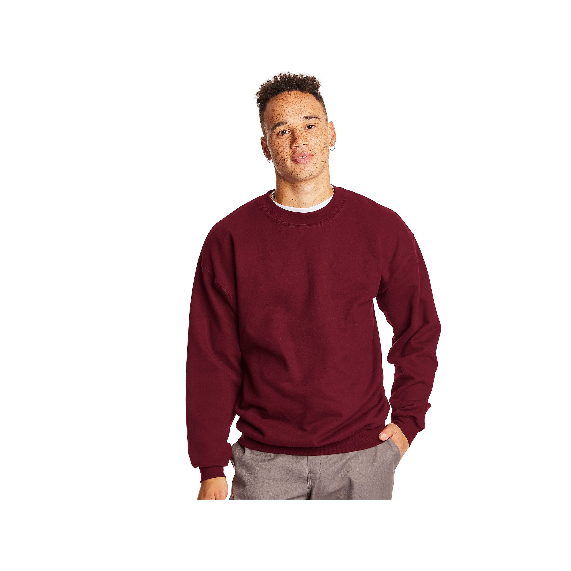 Mens Hanes Ultimate® Cotton Sweatshirt, Size: Small, Red