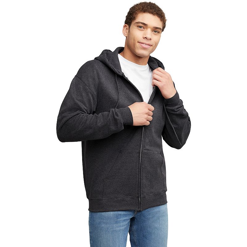 Men's Hanes Ultimate® Fleece Full-Zip Hoodie, Size: XL, Grey Heather