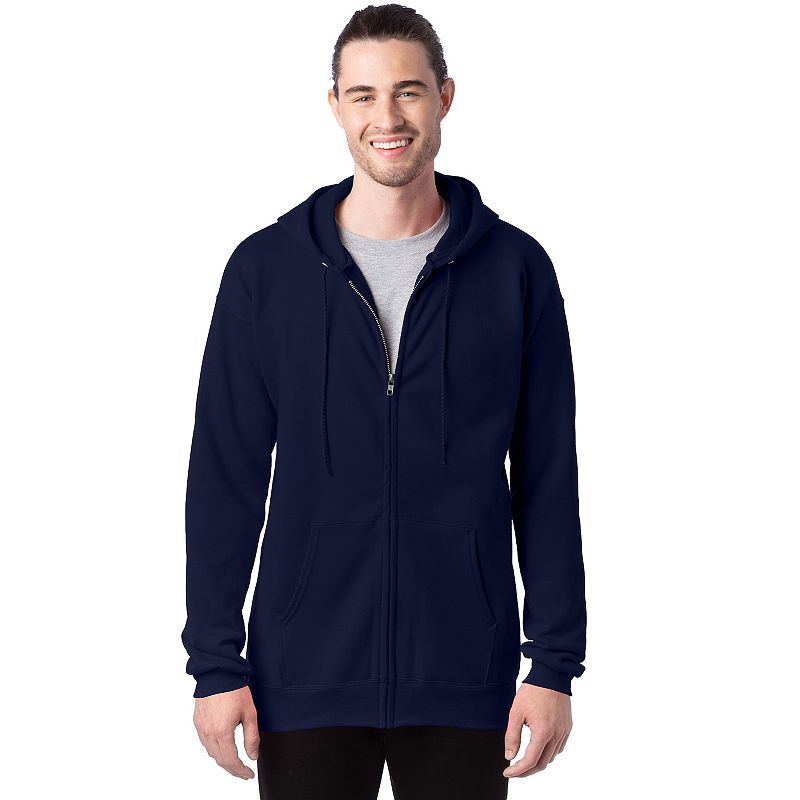 Men's Hanes Ultimate® Fleece Full-Zip Hoodie, Size: XL, Blue