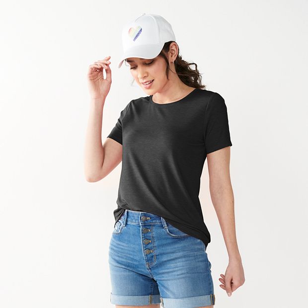 petite black t shirt