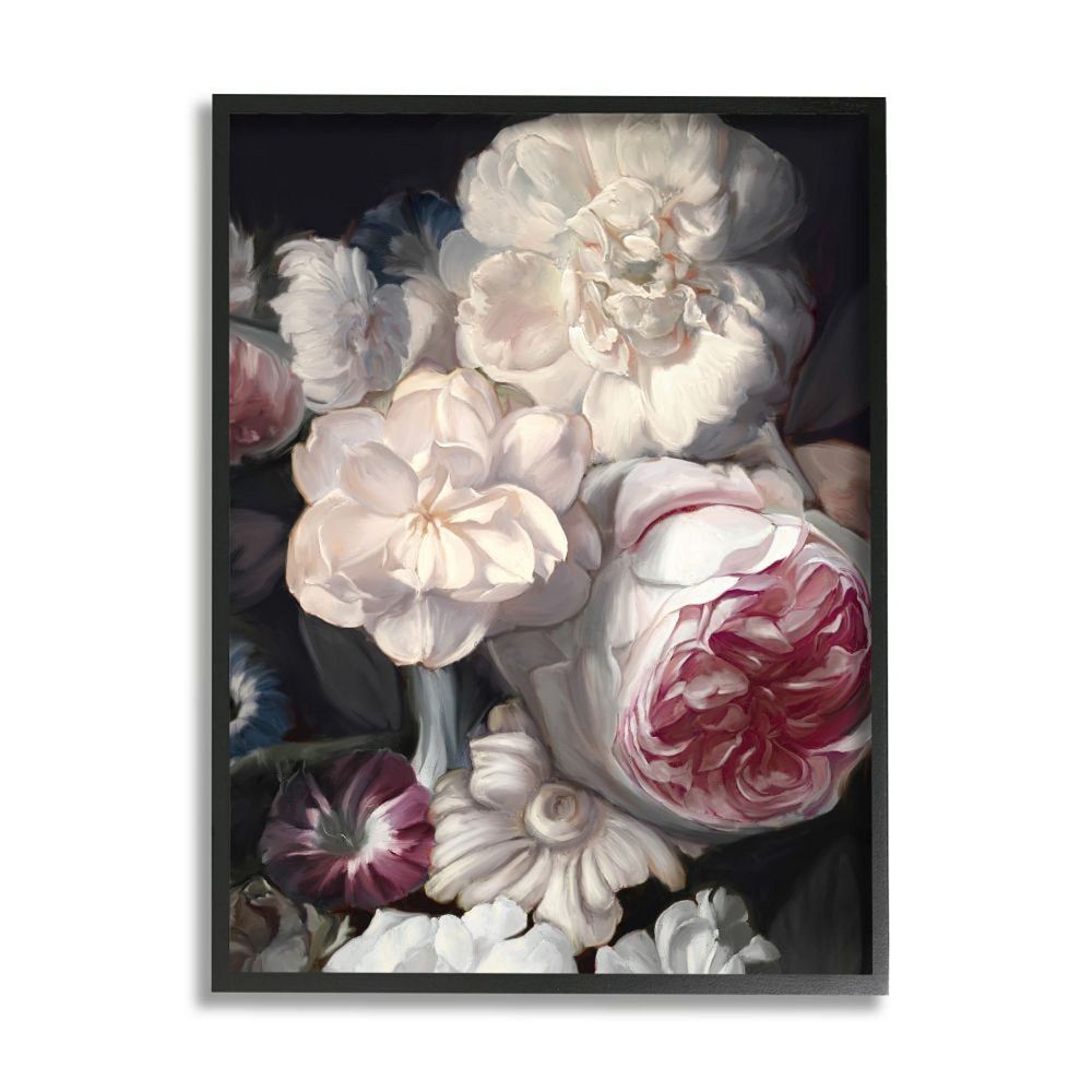 Stupell Home Decor Blushing Floral Petals Framed Wall Art