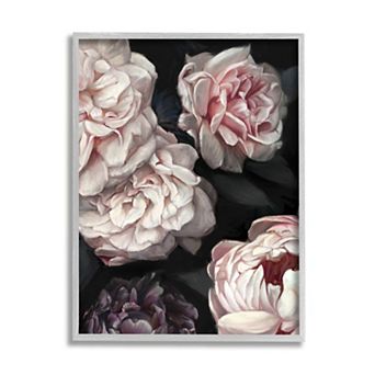 Stupell Home Decor Clustered Pink and White Florals Framed Wall Art