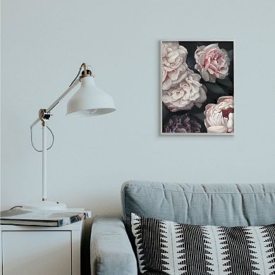 Stupell Home Decor Clustered Pink and White Florals Framed Wall Art