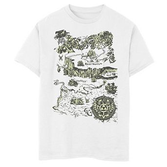 Boys 6-20 Nintendo Legend Of Zelda Map Green Hue Poster Graphic Tee