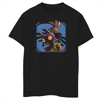 Boys 8-20 Legend of Zelda Skull Kid Peers Down Blue Graphic Tee