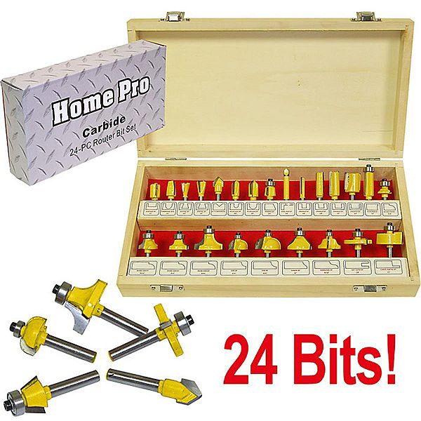 Multipurpose 24piece Router Bit Set