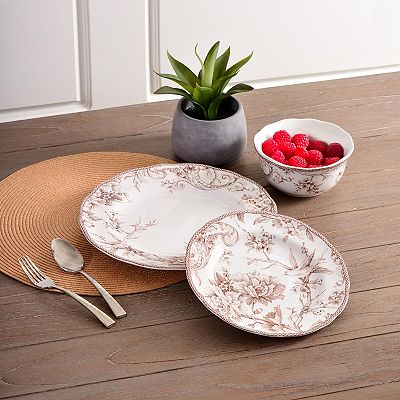 222 Fifth Adelaide Sage Porcelain 12-piece Dinnerware Set