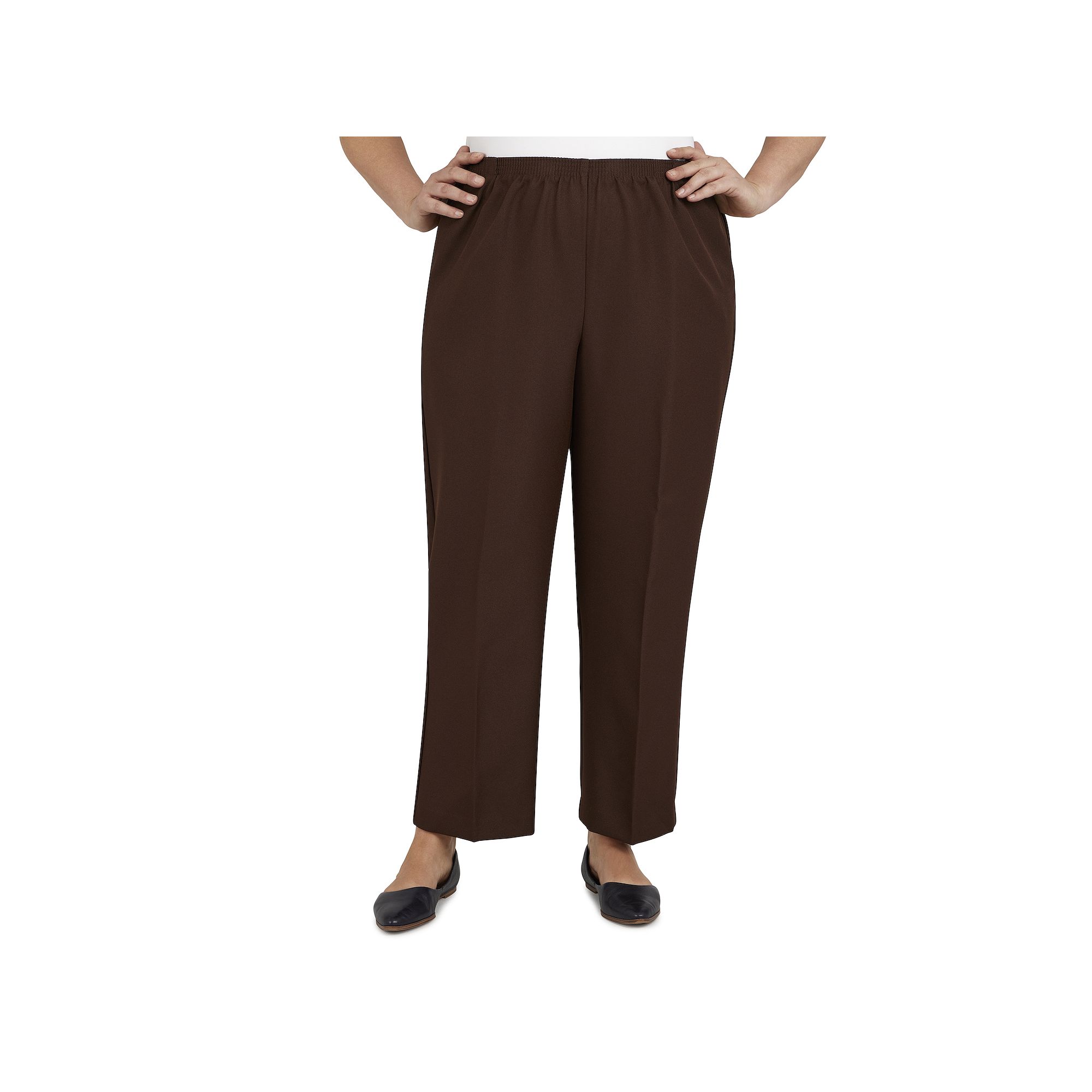 Plus Size Alfred Dunner Pull-On Straight-Leg Pants, Womens, Size: 16 W, Br