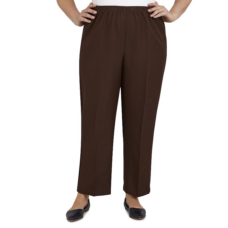 Plus Size Alfred Dunner Pull-On Straight-Leg Pants, Womens, Size: 26 W, Br