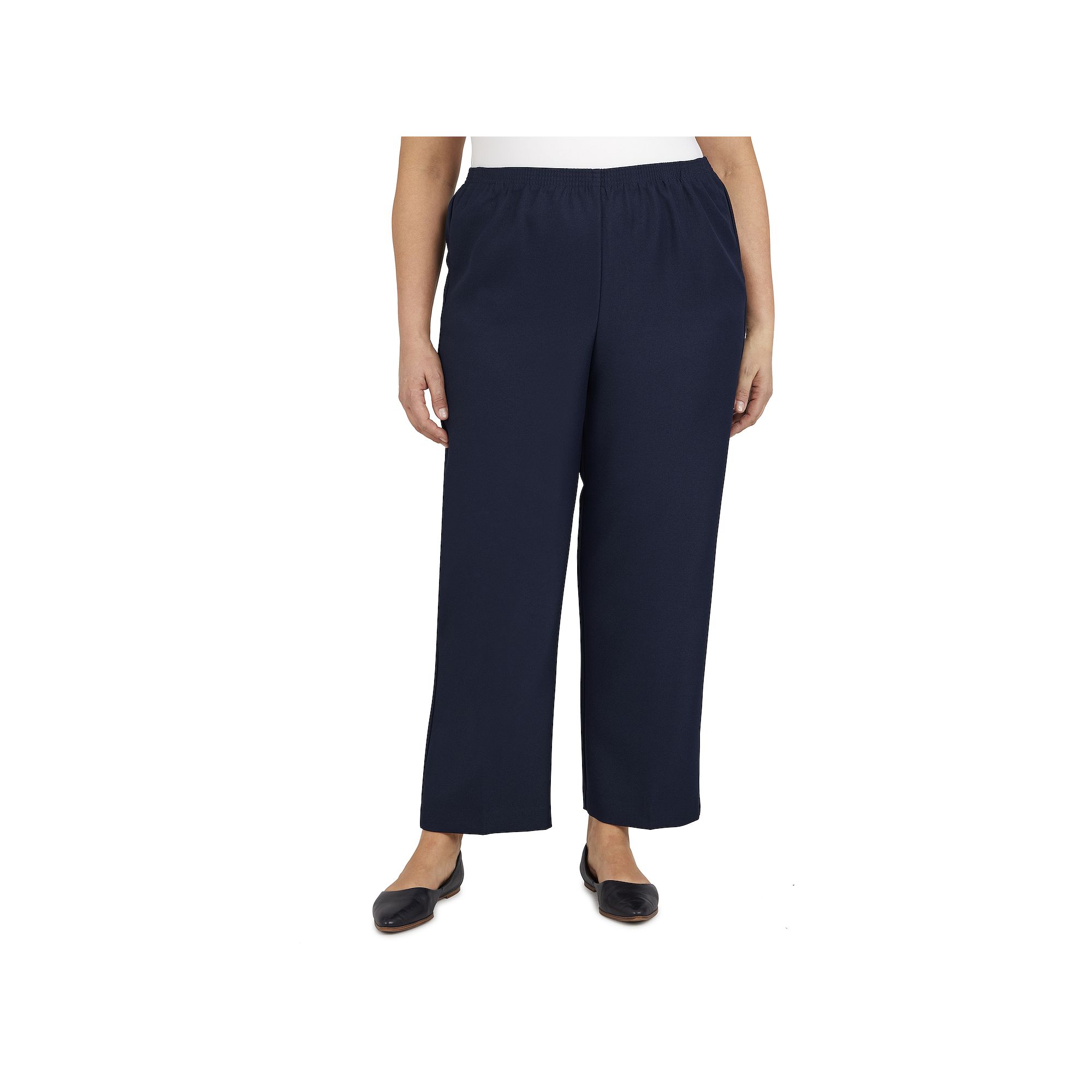 Plus Size Alfred Dunner Pull-On Straight-Leg Pants, Womens, Size: 26 W, Bl