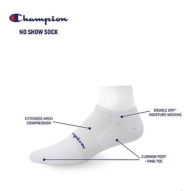 Men's Champion® 3-pack Compression No-Show Sport Socks