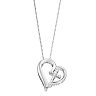 Timeless Sterling Silver Diamond Accent Cross Heart Pendant Necklace