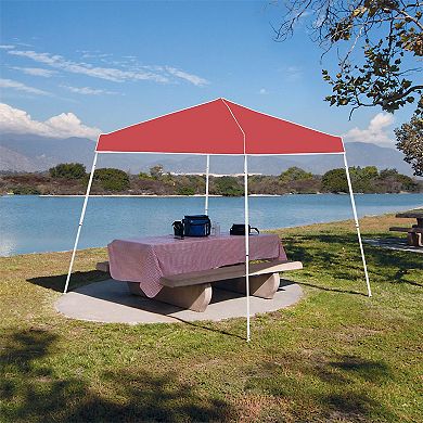 Z-shade 10 X 10 Foot Angled Leg Instant Shade Canopy Tent Portable Shelter, Red