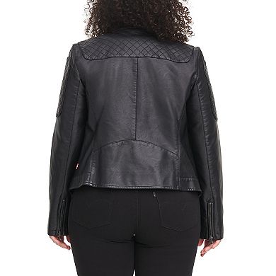 Plus Size Levi's® Faux-Leather Motorcycle Racer Jacket