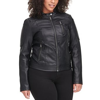 Plus Size Levi's® Faux-Leather Motorcycle Racer Jacket