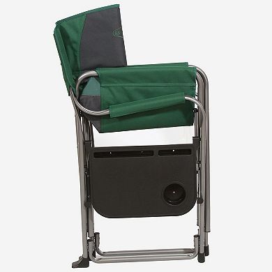 Kamp-Rite Portable Director's Chair with Side Table & Cup Holder, Green & Black