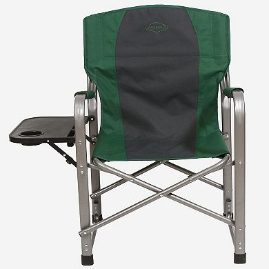 Kamp-Rite Portable Director's Chair with Side Table & Cup Holder, Green & Black