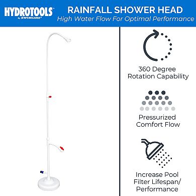 HYDROTOOLS by Swimline 7' Poolside Outdoor Shower, Adjustable Head & Foot Spigot