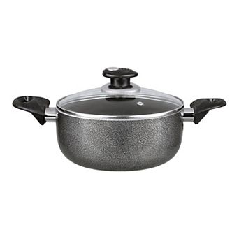 Brentwood BP-503 3-qt Aluminum Granite Textured Non-Stick Dutch Oven, Black