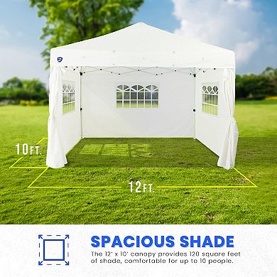 Z Shade Venture 12 X 10 Foot Lawn Garden Event Outdoor Pop Up Canopy Tent, White