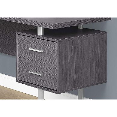 Monarch Specialties Left or Right Facing Modern Home Office Computer Desk, Grey