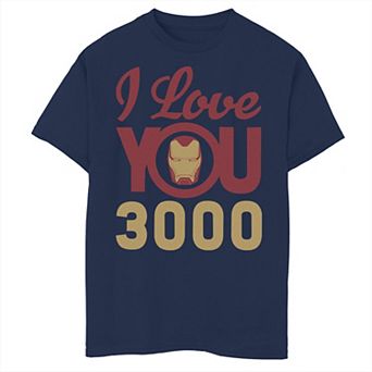 Boys 8-20 Marvel Avengers Endgame Iron Man I Love You 3000 Helmet Logo Graphic Tee