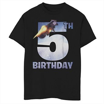 Boys 8-20 Marvel GOTG Rocket Raccoon 5th Birthday Graphic Tee