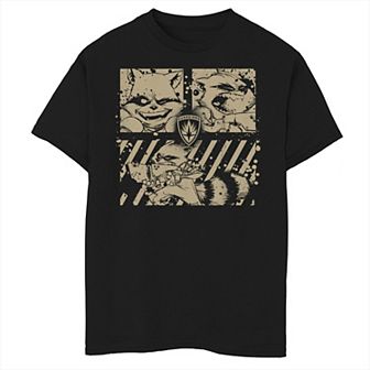 Boys 8-20 Gaurdians Of The Galaxy Raccoon Panels Comic Graphic Tee