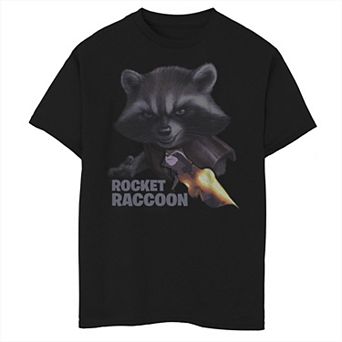 Boys 6-20 Gaurdians Of The Galaxy Hero Raccoon Poster Graphic Tee