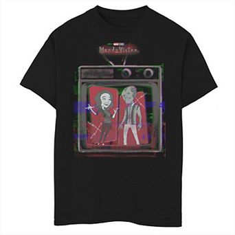 Boys 8-20 Marvel WandaVision Cartoon Television Glitch Graphic Tee