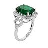 Sterling Silver Lab-Created Emerald & Lab-Created White Sapphire Ring