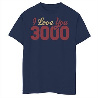 Boys 8-20 Marvel Avengers Endgame Iron Man I Love You 3000 Quote Bold Graphic Tee
