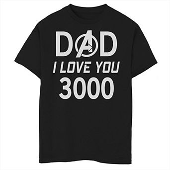Boys 6-20 Marvel Dad I Love You 3000 Avengers Logo Father's Day Graphic Tee