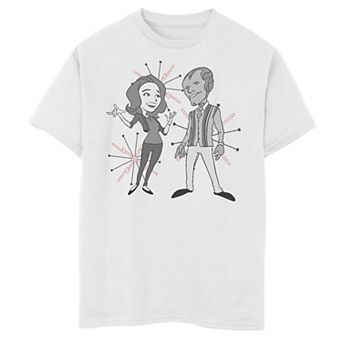 Boys 8-20 Marvel WandaVision 50's Cartoon Simple Portrait Graphic Tee