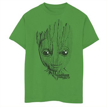 Boys 8-20 Marvel Guardians Vol. 2 Groot Lines Face Graphic Tee