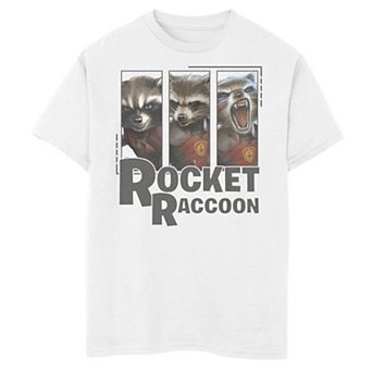 Boys 8-20 Gaurdians Of The Galaxy Rocket Panels Boxed Up Graphic Tee